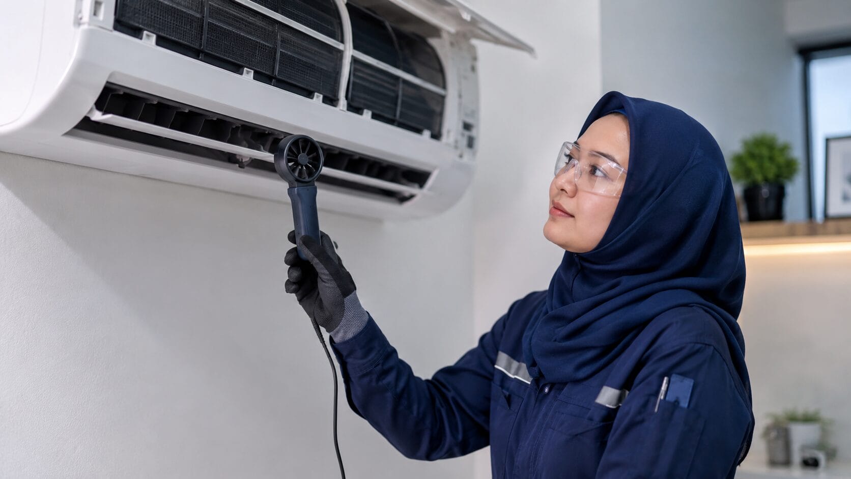 Cara Menggunakan Anemometer untuk Mengukur Kelajuan Angin Blower Aircond