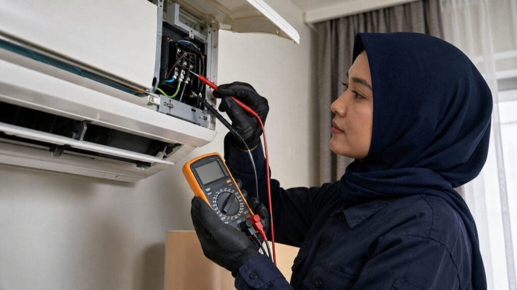 Cara Mengukur Voltan Arus Ulang-Alik (VAC) pada Terminal Bekalan Kuasa
